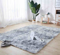 Large Premium Quality Fluffy Carpet/Rug - Silver and Grey Mix