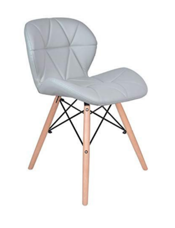 Pre-assembled Padded Dinging Chair With Solid Wooden Legs - gray
