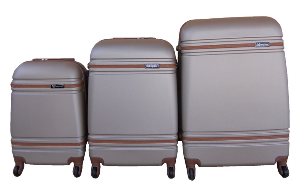 3 Piece Nexco Travel Luggage Bag Set - Light Brown