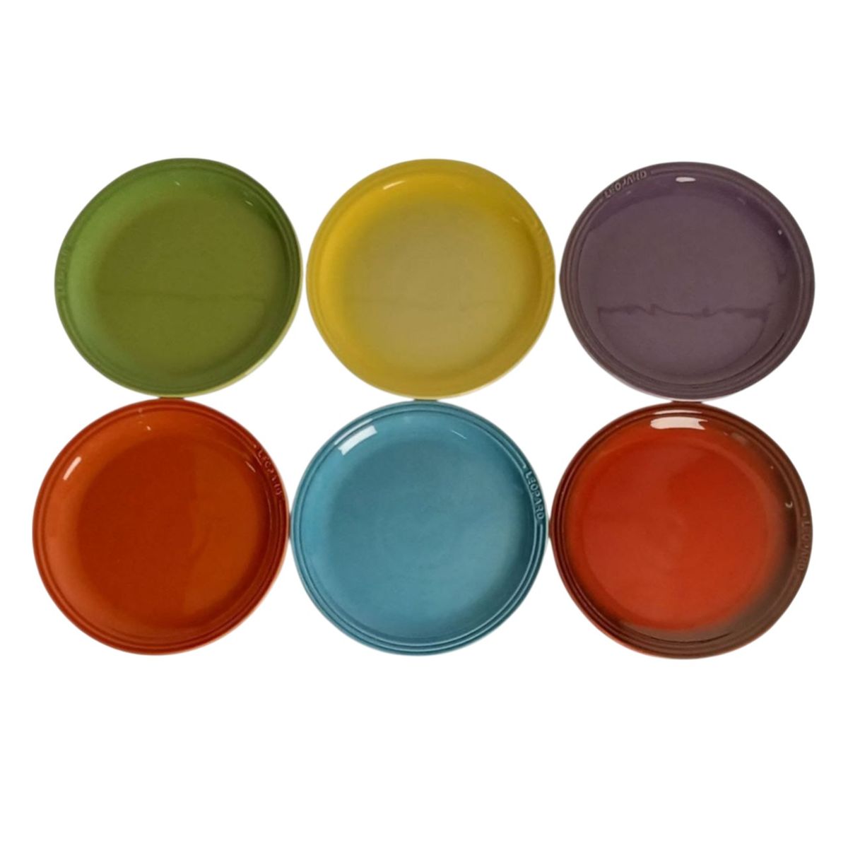 SMTE Rainbow 6-Piece Ceramic Tea Plate Set