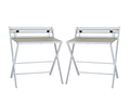 Modern Folding Wooden Multipurpose Workstation - 2 Piece - White