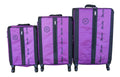 Trolley 3 Piece Travel Luggage Spinner - Rainproof Silk - Purple