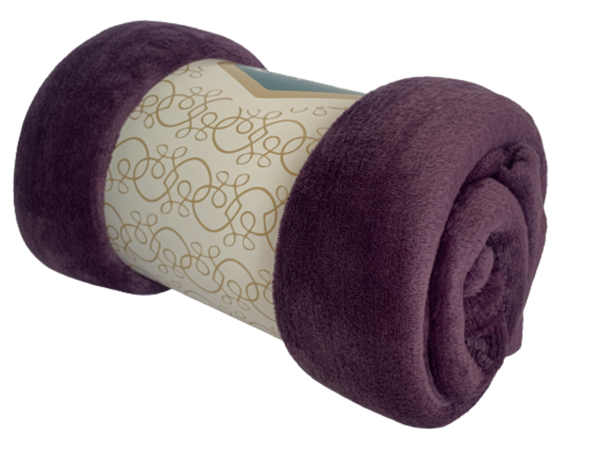 Super Soft Bedding Throw 180x200cm - Solid Purple
