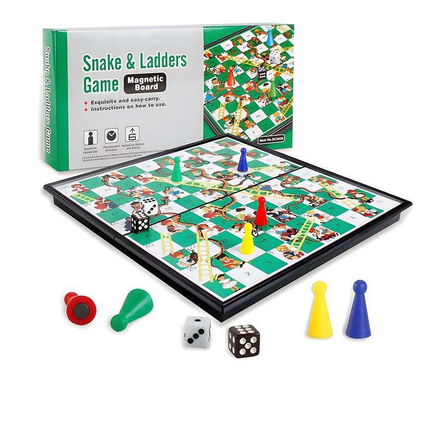 Magnetic Snakes & Ladders Travel Game - Folding Board - Strategy Board Game