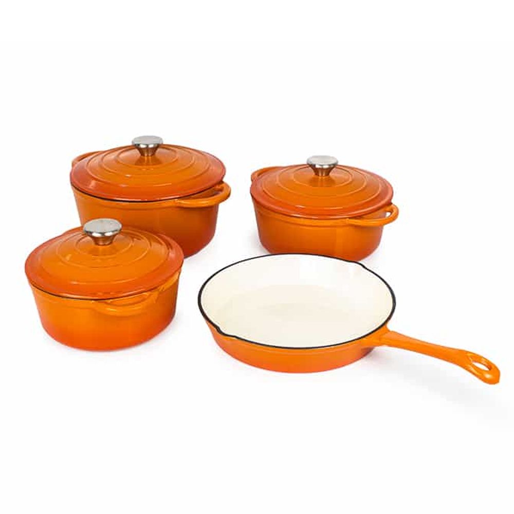Dolphin 7 Piece Cast Iron Cookware Set - Yellow