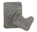 2pc Bathroom Rugs Fine Shaggy Set - Grey