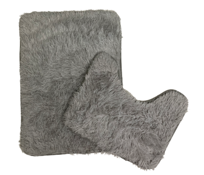 2pc Bathroom Rugs Fine Shaggy Set - Grey