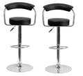 Bar Stools / Breakfast Chairs with Armrest - Set of 2 - Black Colour