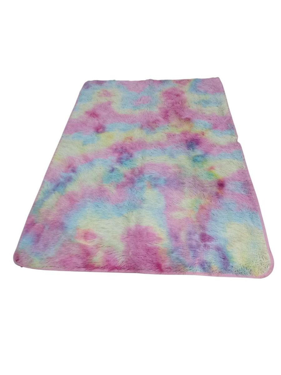 SMTE Fluffy Shaggy Rug - Ultra-Soft Foldable Rainbow
