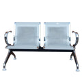 SMTE Heavy-Duty 2-Seater Metal Waiting Room Bench with Chrome Armrests S502