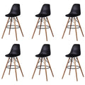 6 Pieces Of 25.5" Modern Style Eiffel Chair Counter Bar Stools Set - Black