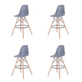 Modern Style Eiffel Chair Counter Bar Stools Set - 4 Pieces - 25.5-Inch - Grey