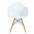 Replica Del Eames Eiffel - Arm Chair/Wood Leg - White