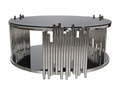 Glass, Steel Round Coffee Table