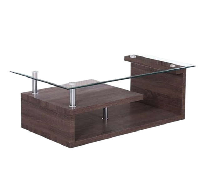 Coffee Tables - Tempered Glass Top - Brown Base