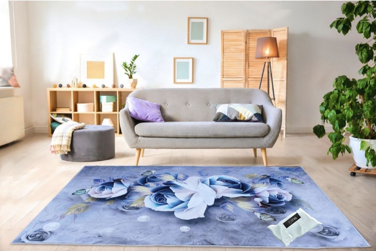 200cm by 150cm - Modern 3D Design Area 38 Rug & Complementary IYWA Tieback