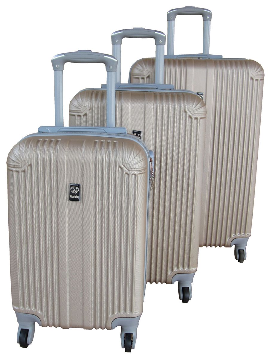 3 Piece Mooistar 27 inch Travel Luggage Suitcase Bag Set - Gold