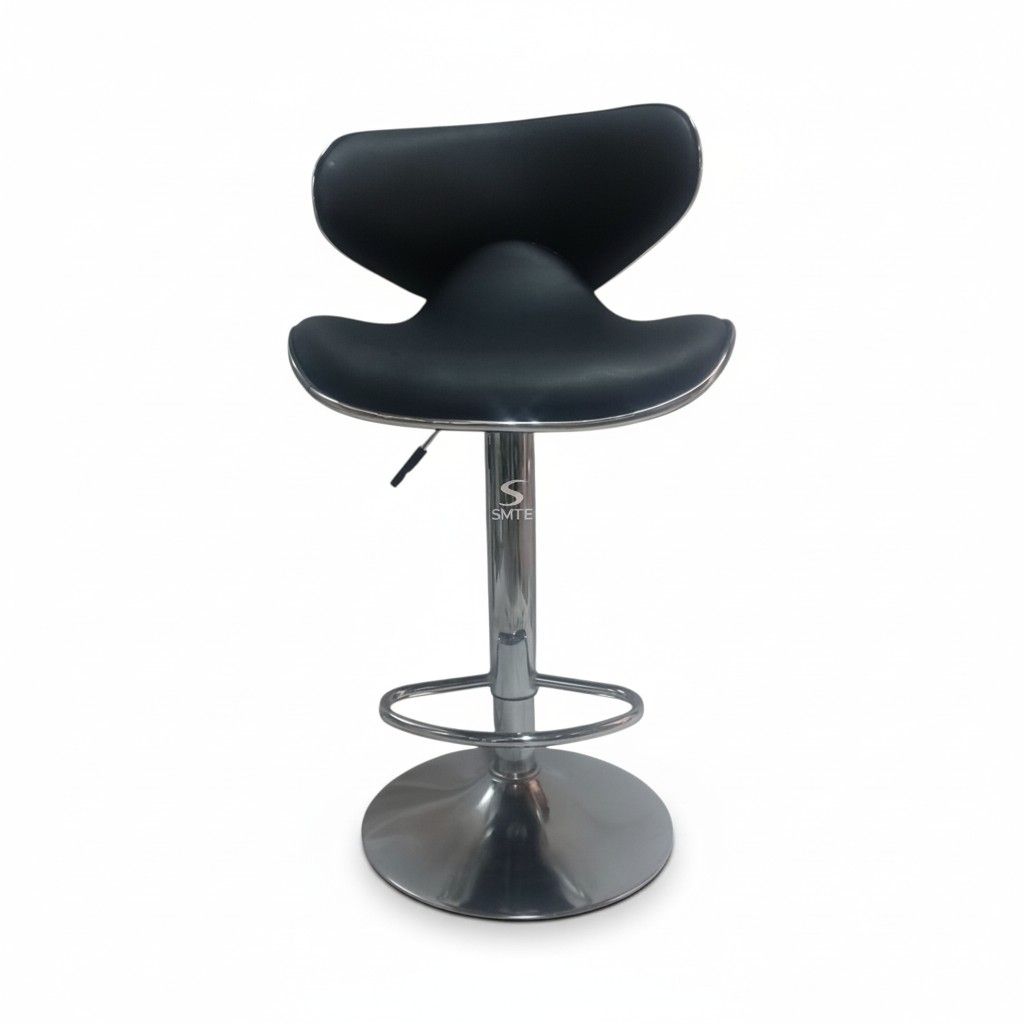 SMTE - Modern Swivel Bar Stool - Ergonomic - Black