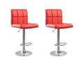Ronin Faux Leather Swivel Bar Stool - Set of 2 - Red
