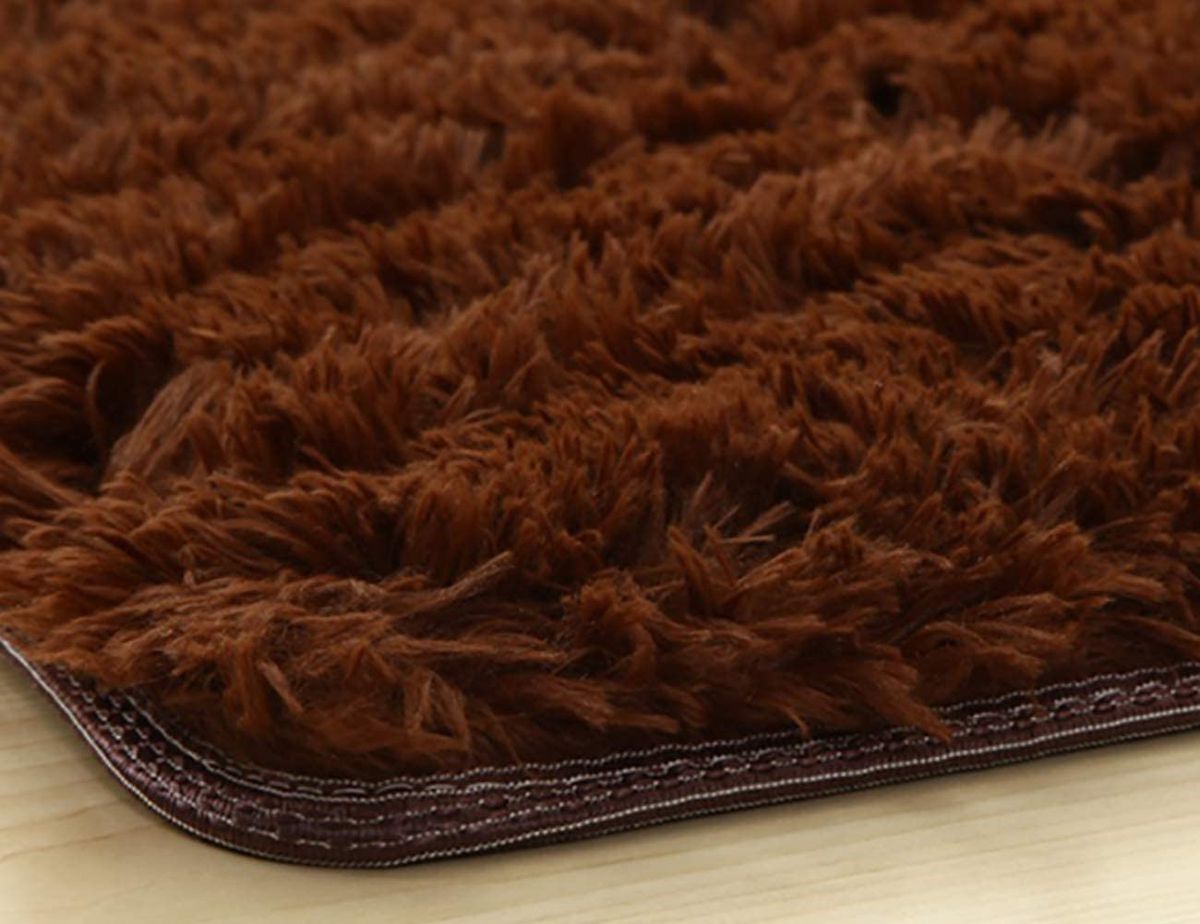 Light fluffy shaggy Rug/Carpet 150X200CM - solid brown