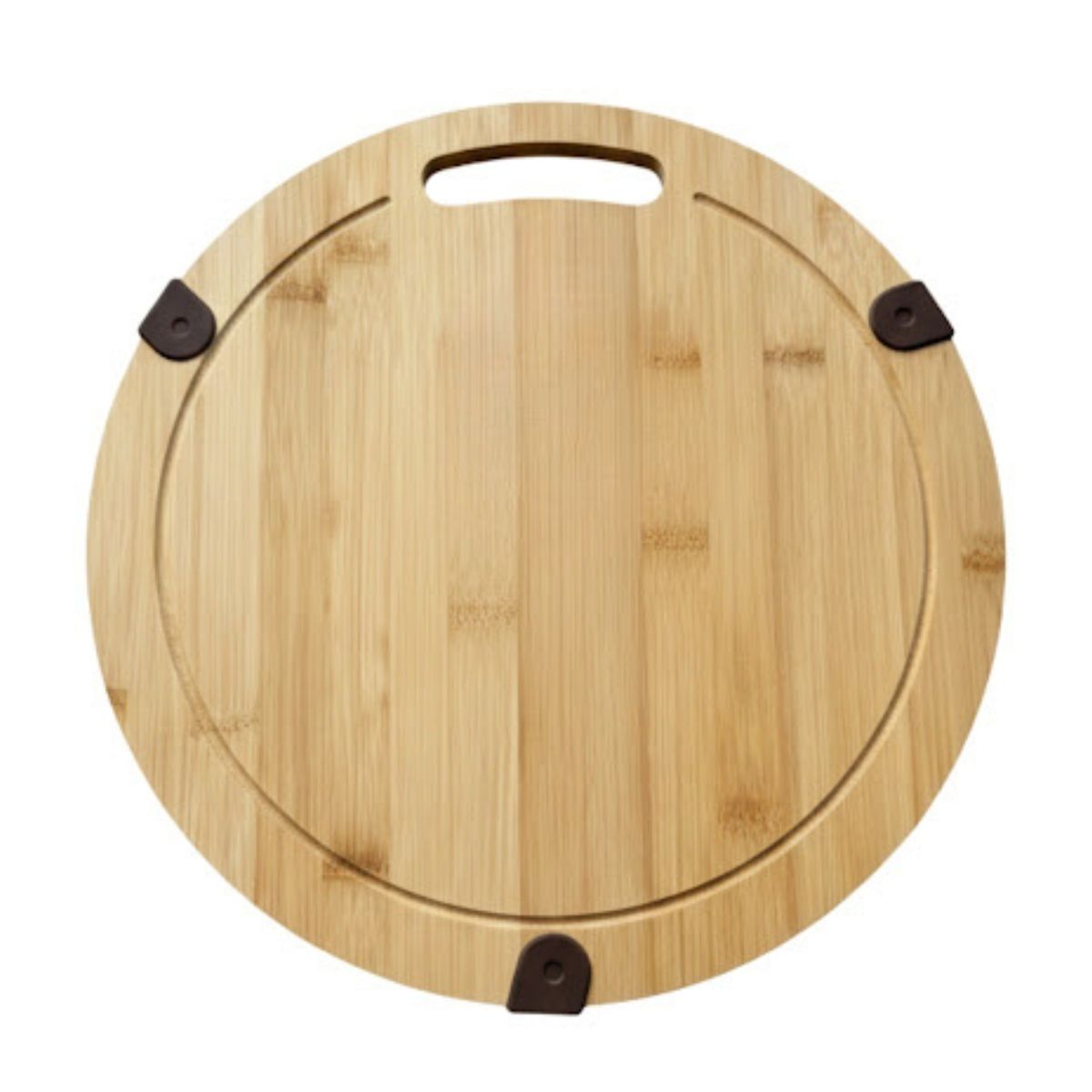 SMTE Bamboo Cutting Board 33cm Round Chopping Board - Natural