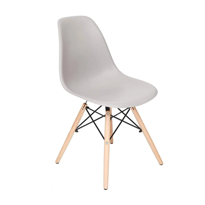 Pre-assembled - Wooden Leg Chairs - 6 Piece - Grey