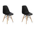Proteas Wood Leg Chairs- Pack of 2- Black