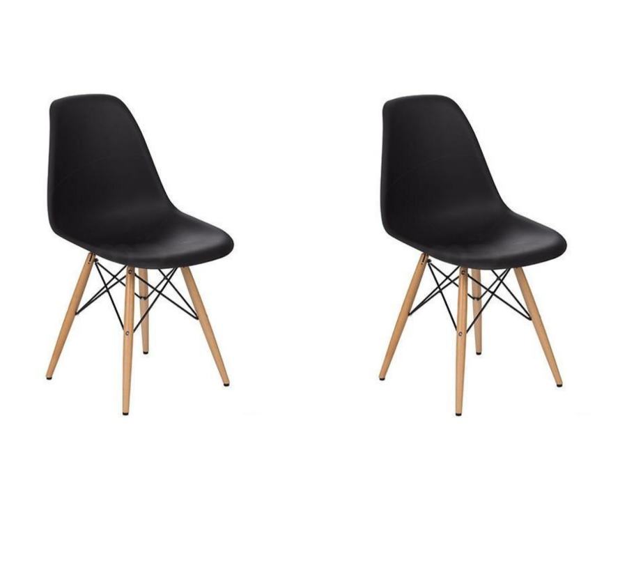 Proteas Wood Leg Chairs- Pack of 2- Black