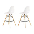 Modern Eiffel-Style Counter Bar Stools - Set of 2 - 25.5" - White