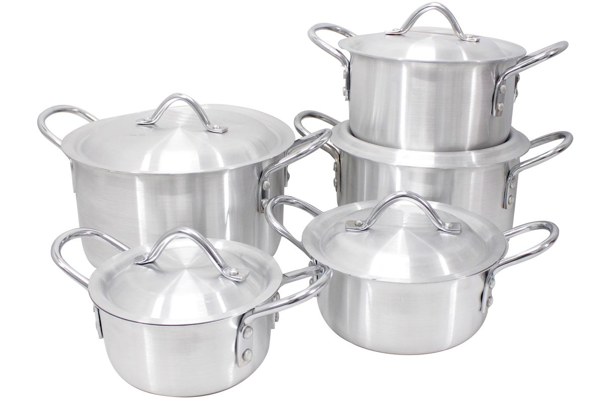 10 Piece Aluminum Pot & Lid Cookware Set - Prime