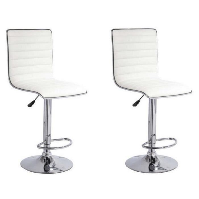 Bar Stools / Kitchen Counter Chairs - Set of Two – White Colour