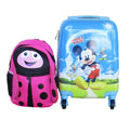 Disney Mickey Mouse Kids Suitcase & Pink Ladybug Backpack Set -Travel Combo