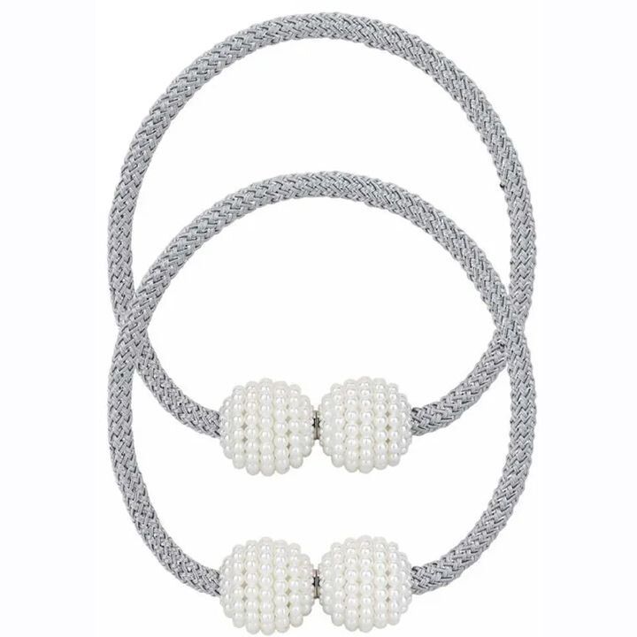 Magnetic Curtain Rope Tieback with Pearl Design SL30111