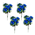 SMTE Artificial Blue Rose Bouquet - 4 Pack