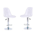 Chic Bucket Seat Bar Stools - Set of 2 - White