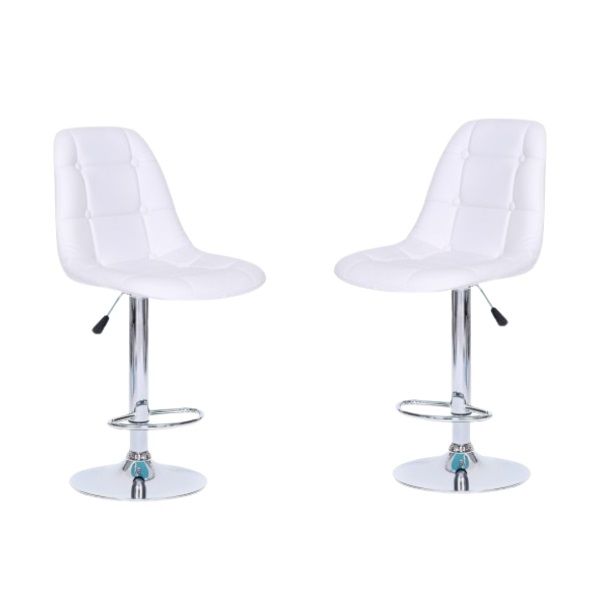 Chic Bucket Seat Bar Stools - Set of 2 - White