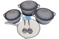 Authentic 7 Piece Cast Iron Cookware Set Grey