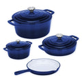 Dolphin 7 Piece Cast Iron Cookware Set - Blue