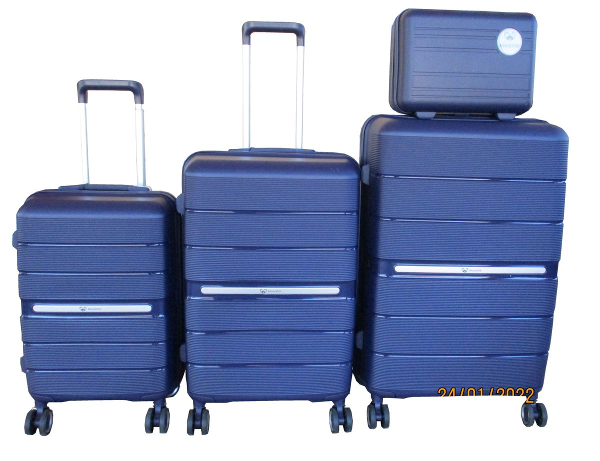Unbreakable Travel Luggage 4 Piece Suitcases Spinner - Navy