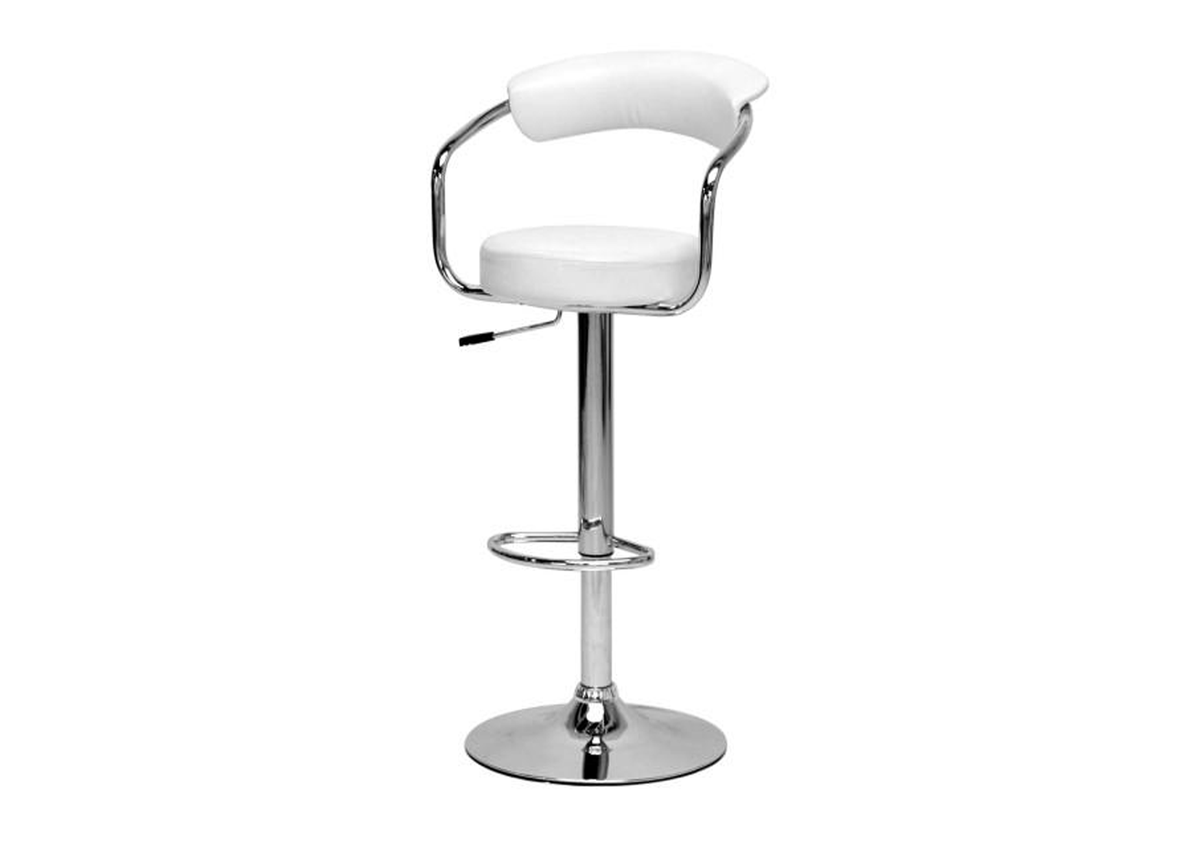 Round Arm Bar Stool - White