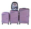 Pink ABS Luggage Set and Lion Print Schoolbag - 3-Piece