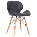 Pre-assembled Padded Dinging Chair With Solid Wooden Legs - black