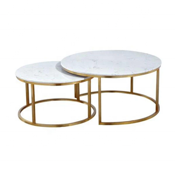 MC - Marble Round Top Nested Tables
