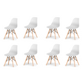 Stylish Nordic Design Eames Chairs Furniture Set - White - 8 Piece