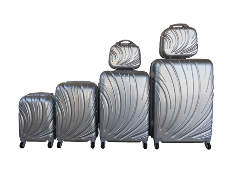 6 Suitcases Travel Trolley Luggage Set - Silver