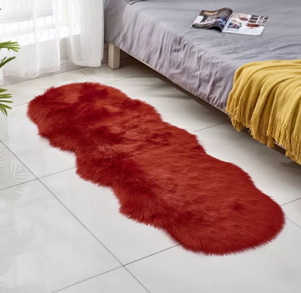 Fluffy Rug Carpet - Red