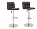 Bar Stools / Kitchen Counter Bar Chair Stools - Set of 2 (Brown)
