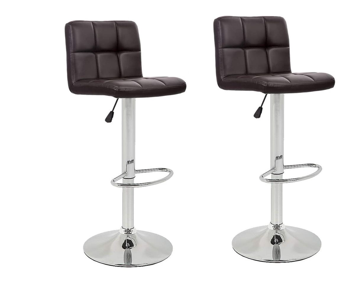 Bar Stools / Kitchen Counter Bar Chair Stools - Set of 2 (Brown)