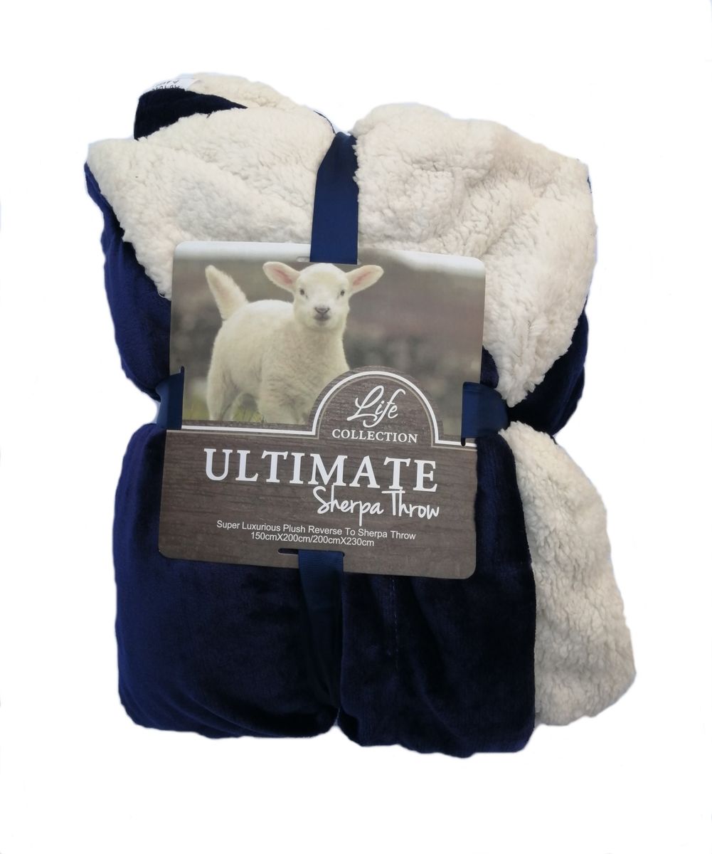 Ultimate Sherpa Throw - Navy Blue