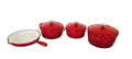 Continental Homeware 7 Piece Cast Iron Pot Set - Double Red